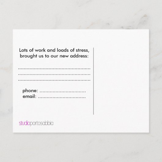 Aankondiging nieuw adres van Cincinatti (Achterkant)