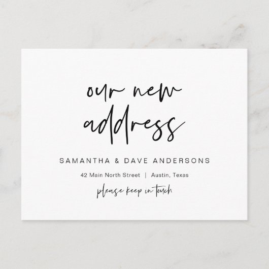 Aankondiging nieuw Dream Home-adres, Modern Postca Briefkaart (Voorkant)