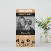 Aankondiging nieuw gezelschapsdier (Staand voorkant)