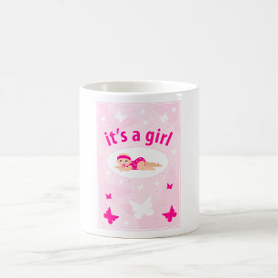 Aankondiging nieuwe baby Girl Koffiemok