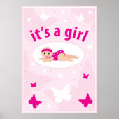 Aankondiging nieuwe baby Girl Poster (Voorkant)