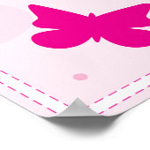 Aankondiging nieuwe baby Girl Poster (Hoek)