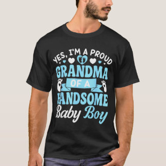 Aankondiging Nieuwe Baby Jongen 1e Keer Oma T-shirt