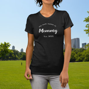 Aankondiging nieuwe baby van mama jaar wit t-shirt