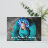 Aankondiging nieuwe babygeboorte voor moderne foto (Staand voorkant)