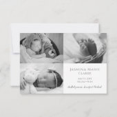 Aankondiging nieuwe babygeboorte voor moderne foto (Achterkant)