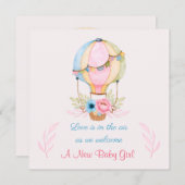 Aankondiging nieuwe babymeisje (Voorkant / Achterkant)