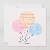 Aankondiging nieuwe babymeisje (Achterkant)