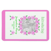 Aankondiging nieuwe babymeisje flexibele magneet (Horizontaal)