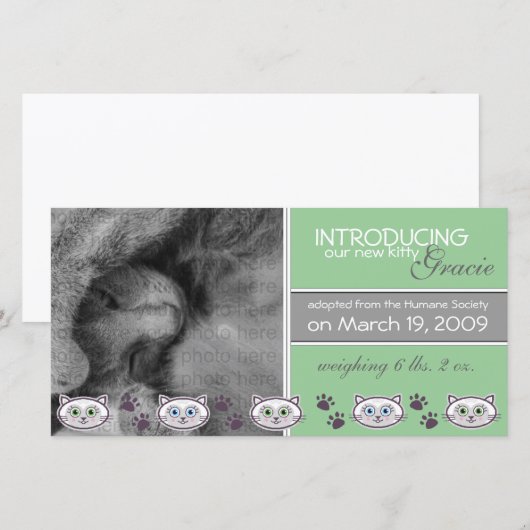 Aankondiging nieuwe Pet Adoption (Voorkant / Achterkant)