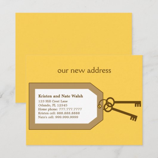 Aankondiging nieuwe sleutelbos verhuisbericht (Voorkant / Achterkant)