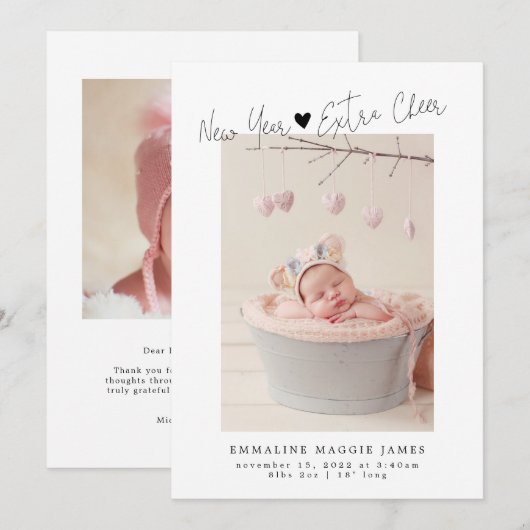 Aankondiging nieuwjaar extra vakantie (Voorkant / Achterkant)