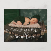 Aankondiging nieuwjaars New Love Birth Briefkaart (Voorkant)
