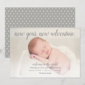 Aankondiging nieuwjaars nieuwe avontuurlijke Baby (Voorkant / Achterkant)