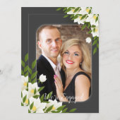 Aankondiging of uitnodiging van witte en grijze fo (Voorkant / Achterkant)