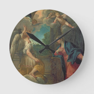 Aankondiging (olie op canvas) 2 ronde klok