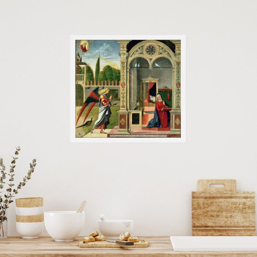 Aankondiging (olie op het paneel) 2 poster (Keuken)