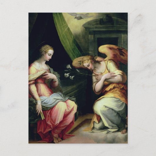 Aankondiging (olie op het paneel) 3 briefkaart (Voorkant)