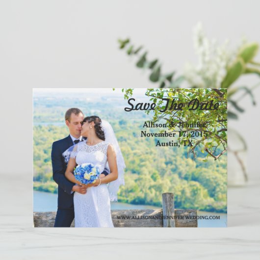 Aankondiging om de datum te reserveren (Staand voorkant)