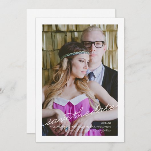 Aankondiging om de datum te reserveren (Voorkant / Achterkant)