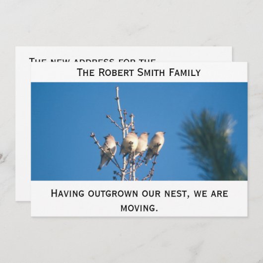 Aankondiging - Onze nest uitzaaien ... (Voorkant / Achterkant)