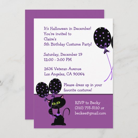 Aankondiging op Aanwezigheidsfeest op basis van aa (Voorkant / Achterkant)