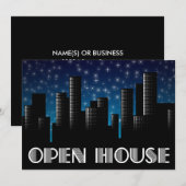 aankondiging open huis : stadsgezicht nachthemel (Voorkant / Achterkant)