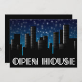 aankondiging open huis : stadslandschap nachthemel (Voorkant / Achterkant)