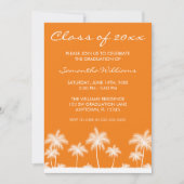 Aankondiging Oranje Afstuderen tropische palmbomen (Voorkant)