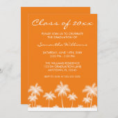 Aankondiging Oranje Afstuderen tropische palmbomen (Voorkant / Achterkant)