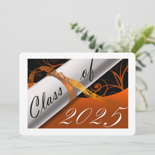 Aankondiging Oranje en wit Afstuderen (Staand voorkant)
