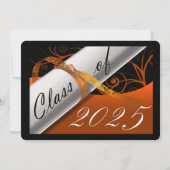 Aankondiging Oranje en zwart Afstuderen (Voorkant)