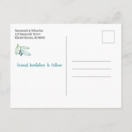 Aankondiging over de minimalistische blauwe bessen (Achterkant)