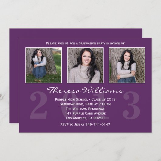 Aankondiging Paars Afstuderen (Voorkant / Achterkant)