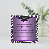 Aankondiging Paars Zebra Afstuderen (Staand voorkant)