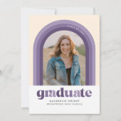 Aankondiging Paarse Afstuderen Retro Arch (Voorkant)