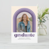 Aankondiging Paarse Afstuderen Retro Arch (Staand voorkant)