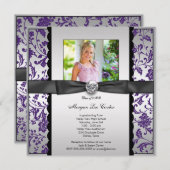 Aankondiging Paarse foto Afstuderen (Voorkant / Achterkant)