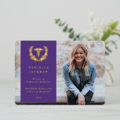 Aankondiging Paarse medische Afstuderen Caduceus (Staand Voorkant)