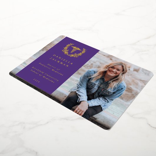 Aankondiging Paarse medische Afstuderen Caduceus (Gedraaid)