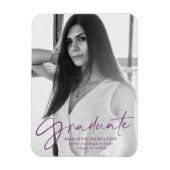 Aankondiging Paarse Script Afstuderen Foto Magneet (Verticaal)
