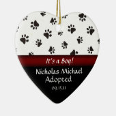 Aankondiging Paw Print Adoption-handleiding Keramisch Ornament (Rechts)