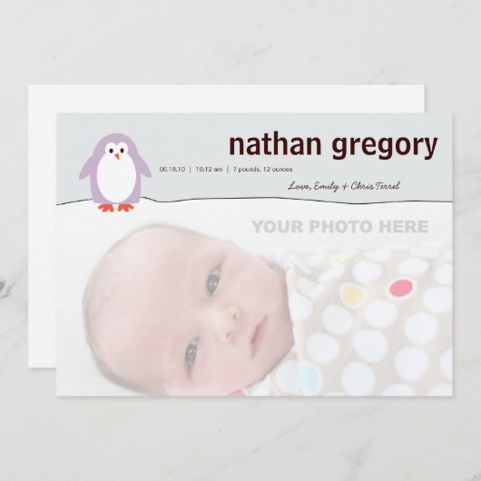 Aankondiging Penguin Birth (Voorkant / Achterkant)