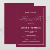Aankondiging pensioenfeest burgundy (Voorkant / Achterkant)