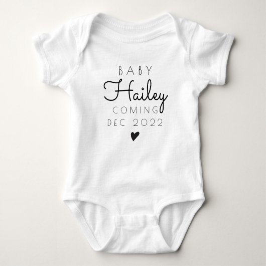 Aankondiging persoonlijke achternaam Baby Bodysuit (Voorkant)