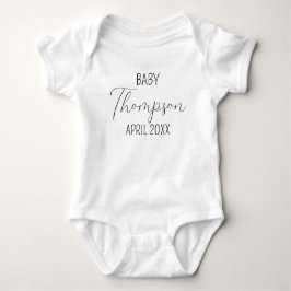 Aankondiging persoonlijke achternaam Baby Bodysuit