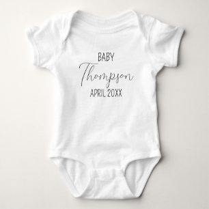 Aankondiging persoonlijke achternaam Baby Bodysuit