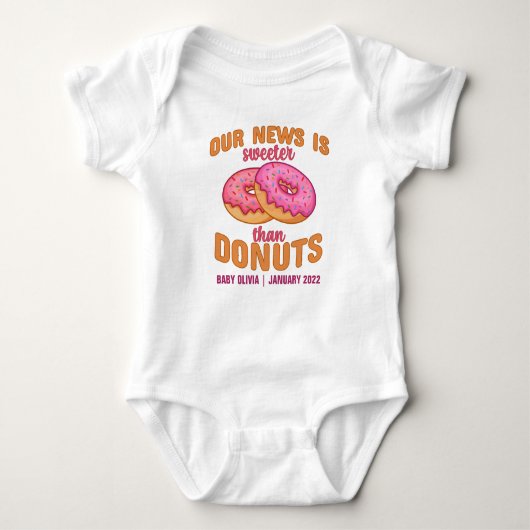 Aankondiging persoonlijke donuts-Baby Romper (Voorkant)