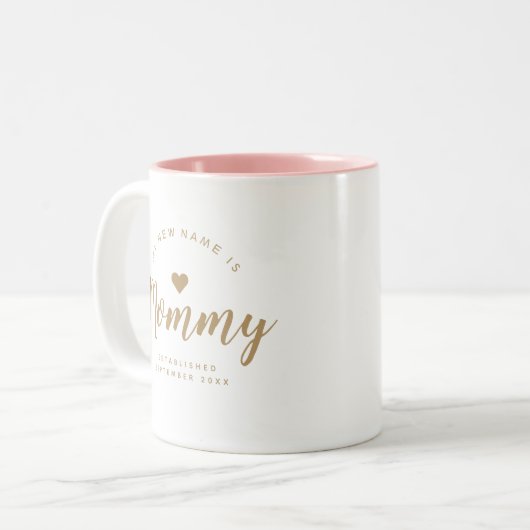 Aankondiging persoonlijke nieuwe Baby mam Tweekleurige Koffiemok (Voorkant links)
