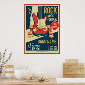 Aankondiging Poster muziekconcertevenement Retro (Keuken)